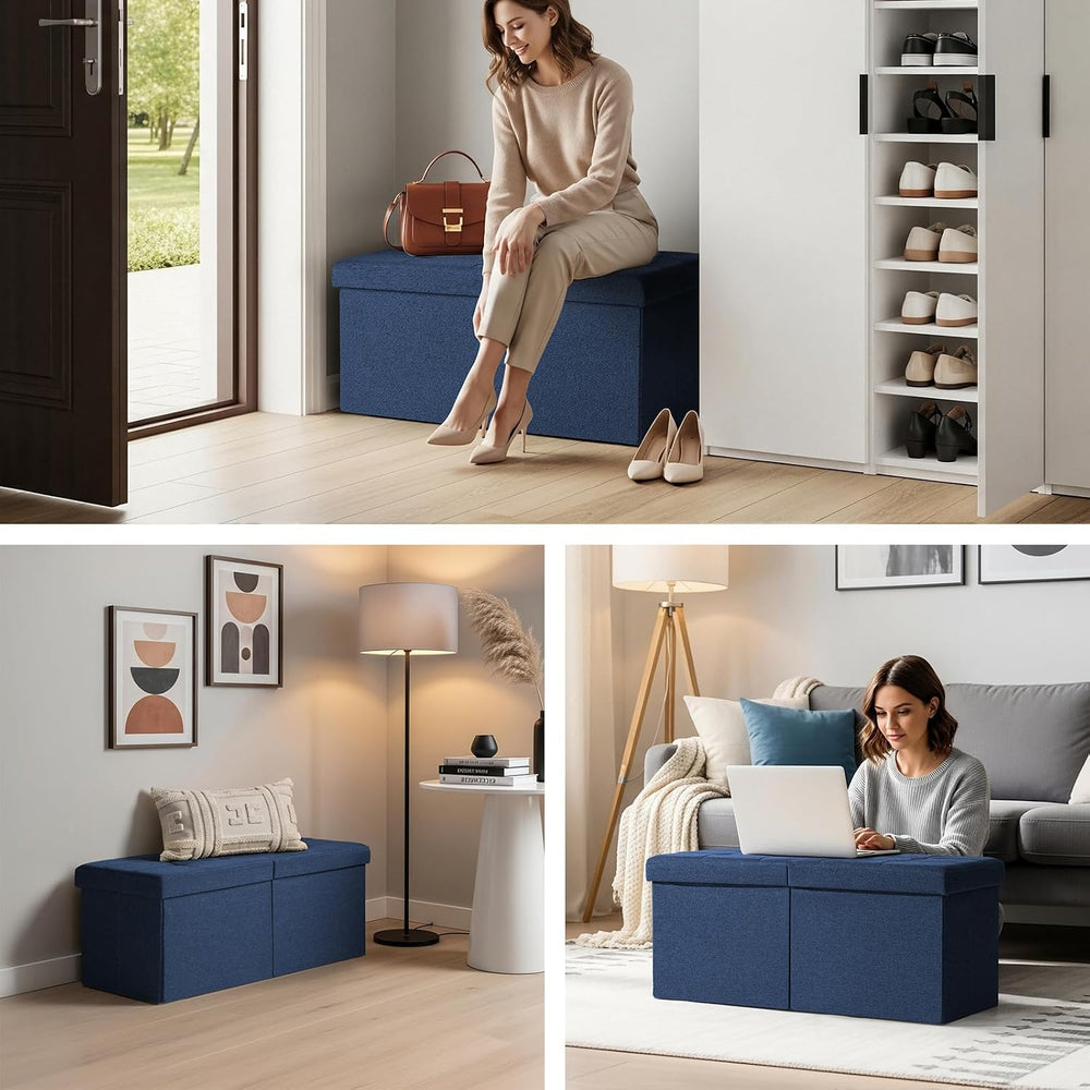 30-INCH Ottoman with Storage, Footrest Storage Bench, End of Bed Bench Coffee...