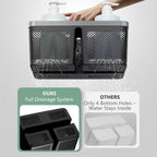 Black Shower Caddy Portable: Plastic Bathroom Caddy Organizer with Handle and Holes, Cleaning Caddy, Hard Shower Basket Storage Tote for Toiletry, College Dorm Room Essentials for Men