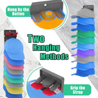 Hat Organizer for Baseball Caps 2 Packs with Built-in Spring Clips - Wall Mount Closet Hat Rack Holder, Adjustable Storage for Door/Closet Display Hat Racks Hanger (Strong Adhesive & Screws)