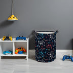 Game Laundry Basket Boys Kids Baby Laundry Hamper Dirty Clothes Organizer Storage Bin Nursery Hamper for Bedroom Room Decor(Game)