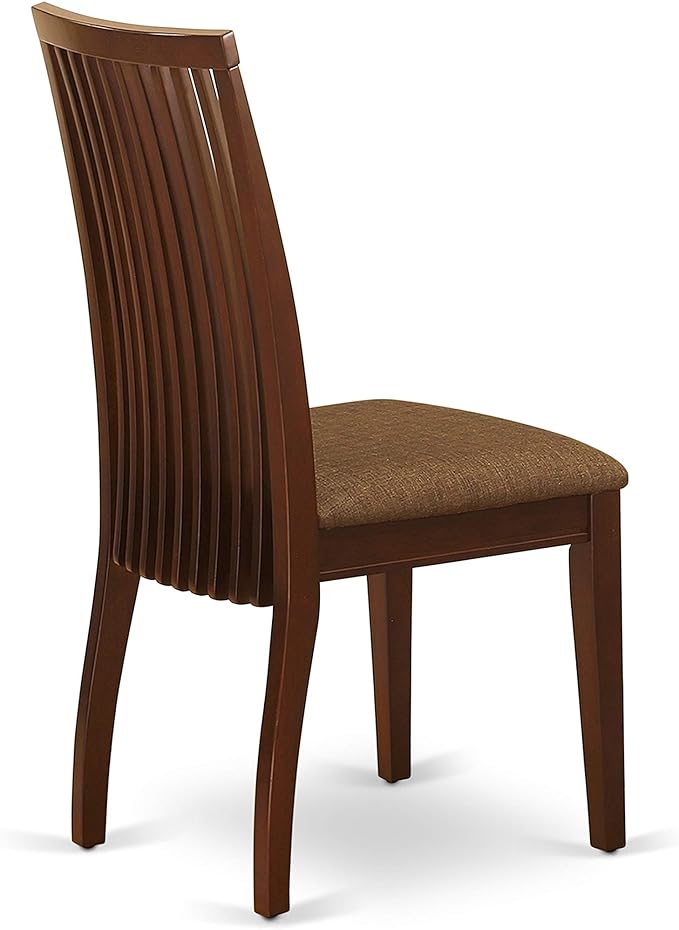 East West Furniture CAIP6-MAH-C 6 Piece Modern Dining Table Set Contains a Rectangle Wooden Table and 4 Linen Fabric Upholstered Chairs with a Bench, 36x60 Inch, Mahogany