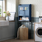 Over The Toilet Storage, Bathroom Storage Cabinet Over Toilet, Above Toilet Storage with Double Doors and Soft Hinges Over Toilet Storage Shelf Over The Toilet Storage Cabinet (Ultramarine)