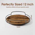 LAMU Lazy Susan Organizer, 12'' Lazy Susan Turntable for Cabinet, Table Top, Kitchen, Countertop, Bathroom, Pantry, Spice Organization, Wooden,1 Pack