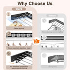 Wall Mounted Clothes Drying Rack Folding Indoor, Foldable Laundry Drying Rack Collapsible,Invisible, Space Saving, Retractable Towel Drying Rack, with Wall Template(6 Drying Rods, Black 40")