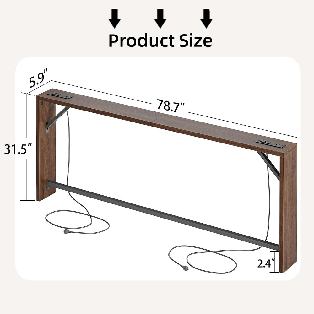 TIQLAB Sofa Table, 79 inch (1.2'' Thickness) Long Console Table Behin...
