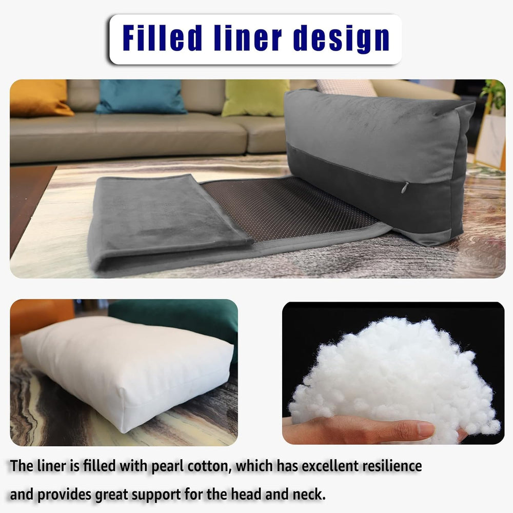 Adjustable Headrest Pillow for Recliners and Armchairs - Non-Slip Velvet Cush...