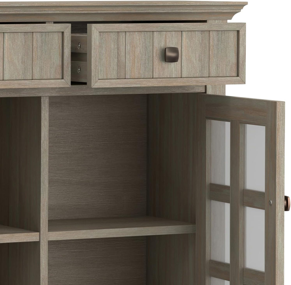 SIMPLIHOME Acadian Solid Wood 48 inch Wide Storage Bench that Seats 2 and 36 ...