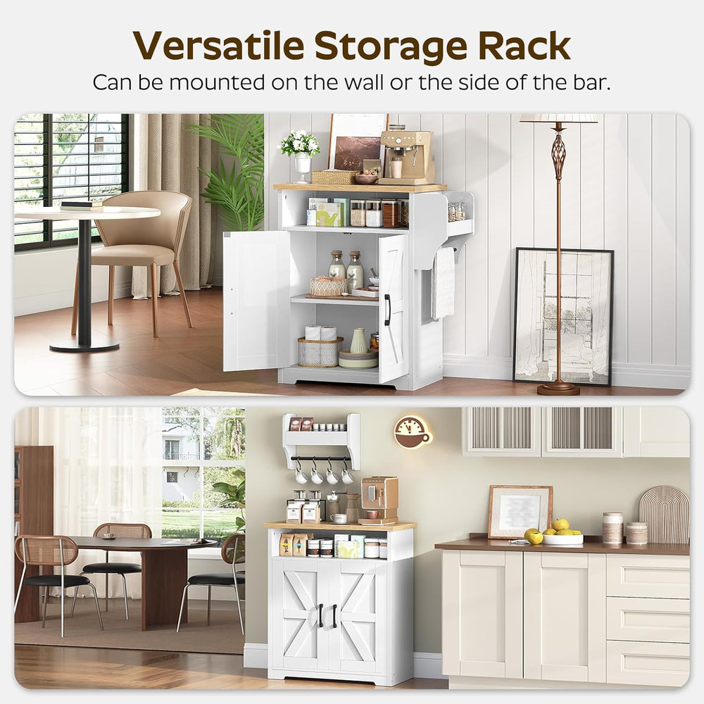 YATINEY Coffee Bar Cabinet, Kitchen Island with Storage, Farmhouse Sideboard ...