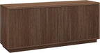 Henn&Hart Fluted TV Stand for TVs up to 65'' with 2 Concealed Ribbed Storage Cabinets and Adjustable Shelves for Living Room, Family Room, or Office, Medium Walnut