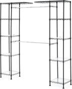 Amazon Basics Expandable Metal Hanging Closet Organizer System with Storage Shelves, Adjustable, Easy to Assemble, 57-80"L x 14"W x 72"H, Black