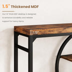 GAOMON 55 Inch Industrial Narrow Console Table, 5-Tier Entryway Table with O-Shaped Metal Frame, Extended Storage Sofa Table for Hallway, Entrance, Living Room