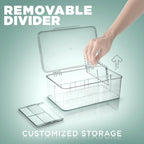 Utopia Home - Tea Bag Organizer With Lids, (1 Pack) Clear Pantry Storage Box - Stackable Partition Organizers or Holder With Lids For Drawers, Countertops, Fridge, Kitchen, Snack & Spice Organization