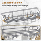 2025 New Adhesive Shower Caddy, Shower Shelves with 16 Hooks, Grey 2 Pack