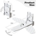Wall-Mounted Ironing Board 37.4" x 11.8" Compact Mount Fold Down Iron Board Foldable 180° Swivel Iron Board with Heat Resistant Cover Space Saving for Home Laundry Room, Apartment, Dorms
