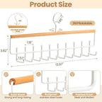Tie Rack Hanger for Closet Upgraded 2-in-1 Tie and Belt Hanger Non Slip Tie Rack with 20 Hooks Tie Hanger Space Saving Wooden Belt Tie Organizer for Tank Tops Bras Cami Scarves, Wooden