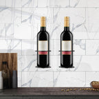 GALPADA Wall Mounted Wine Rack 2-Pack Single Bottle Holder Metal Wine Shelf for Home Bar Kitchen Dining Room Display Storage