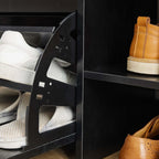 Shoe Storage Bench with a Flip Drawer, Entryway Bench with Removable Cushion, Hallway & Mudroom Organizer with Seat, Front Door Shoe Rack Cabinet, Black
