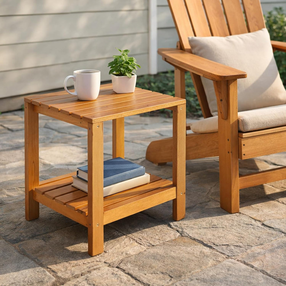 Outdoor Side Tables for Patio Set of 2, Small End Table Living Room Accent Co...