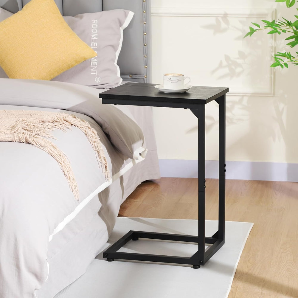 AMHANCIBLE C Shaped End Table Set of 2, Couch Side Table that Slide Under