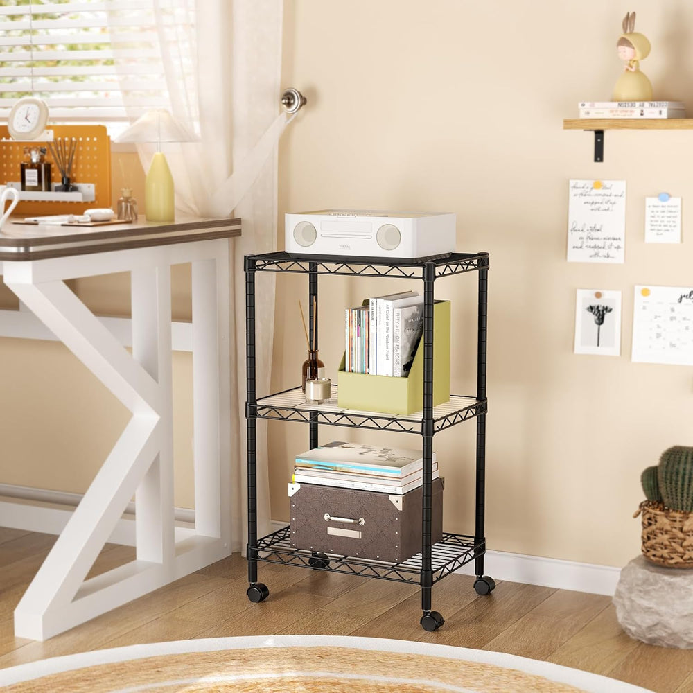 SINGAYE 3 Small Shelves Storage Shelf Wire Shelving Unit Metal Shelf Adjustab...