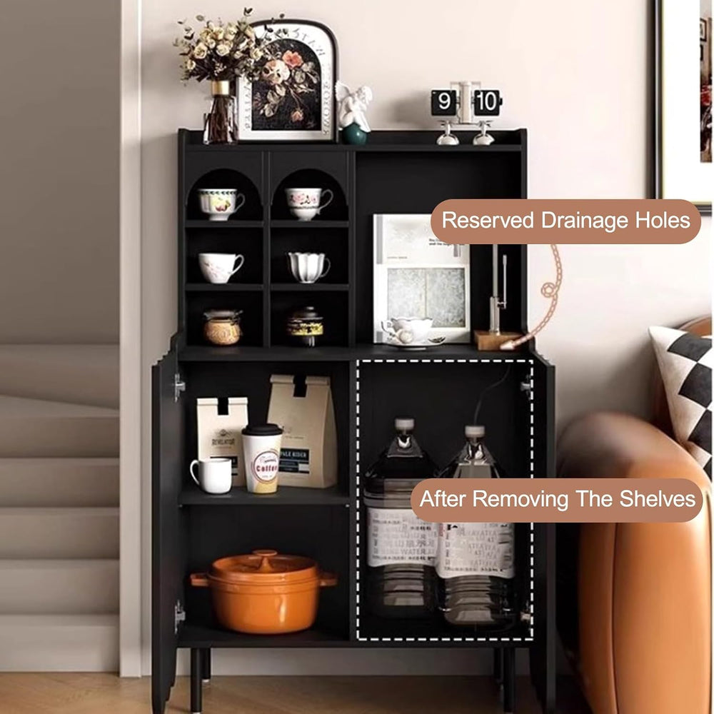 Kitchen Pantry Cabinet with Adjustable Shelves, Freestanding Kitchen Cupboard...