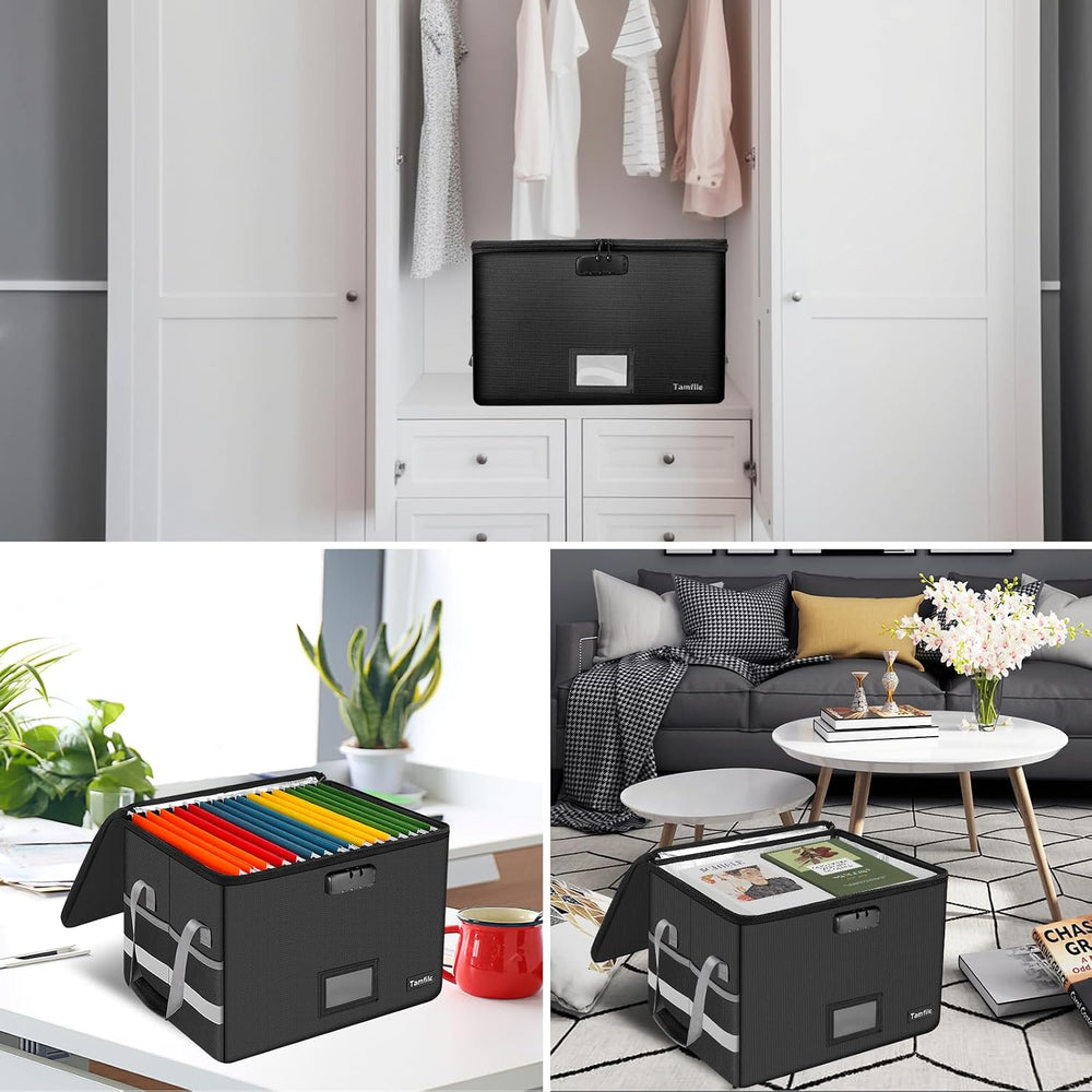 Tamfile Large File Box with lock, 5200°F Fireproof File Box for Documents | f...