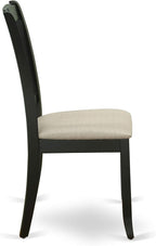 East West Furniture LGDA5-BLK-C 5 Piece Dinette Set Includes a Rectangle Dining Room Table with Butterfly Leaf and 4 Linen Fabric Upholstered Dining Chairs, 42x84 Inch, Black