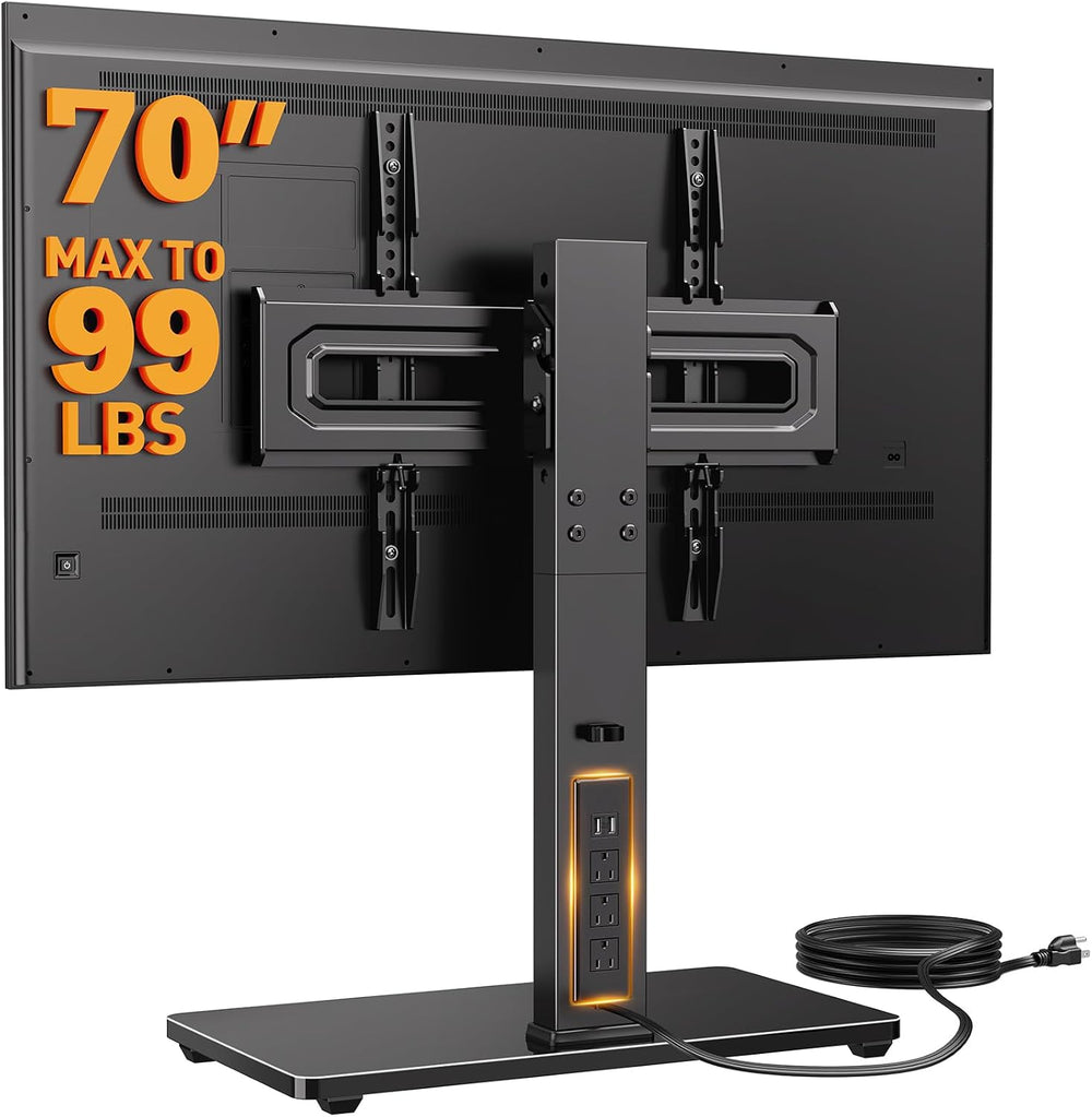 Perlegear Universal TV Stand with Power Outlet, Swivel TV Stand for 32-72 inc...