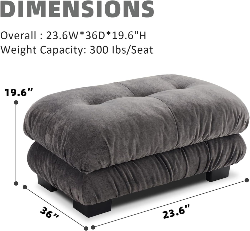 Upholstered Ottoman Footstool with Cushion for Sectional Sofa Couch 300lbs fo...