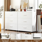 Aheaplus Closet Drawers Set of 2, Wood Closet Organizers and Storage with 3 Drawers, Closet Drawers Organizer System, Nightstands Bedside End Table with 3 Drawers Storage for Bedroom, White