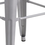 Flash Furniture Commercial Grade 30" High Backless Silver Metal Indoor-Outdoor BarStool with Square Seat