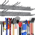 Garage Tool Organizer Wall Mount 96 inches with 18 Adjustable Heavy-Duty Hooks, Garage Organization, Garden Tool Storage Rack, Yard, and Shed, Holds Up to 750 lbs (Grey)