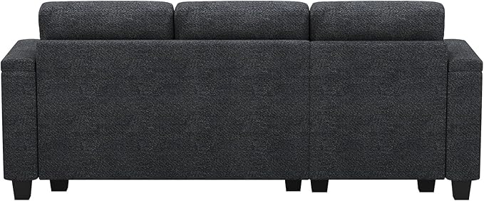Belffin Small Corner Modular Sectional Couches for Living Room U Shaped Couch with Cup Holder Dark Grey Couch