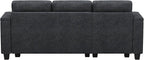Belffin Small Corner Modular Sectional Couches for Living Room U Shaped Couch with Cup Holder Dark Grey Couch