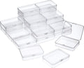 SATINIOR 24 Packs Small Clear Plastic Beads Storage Containers Box with Hinged Lid for Storage of Small Items, Crafts, Jewelry, Hardware (4.45 x 3.3 x 1.18 Inches)