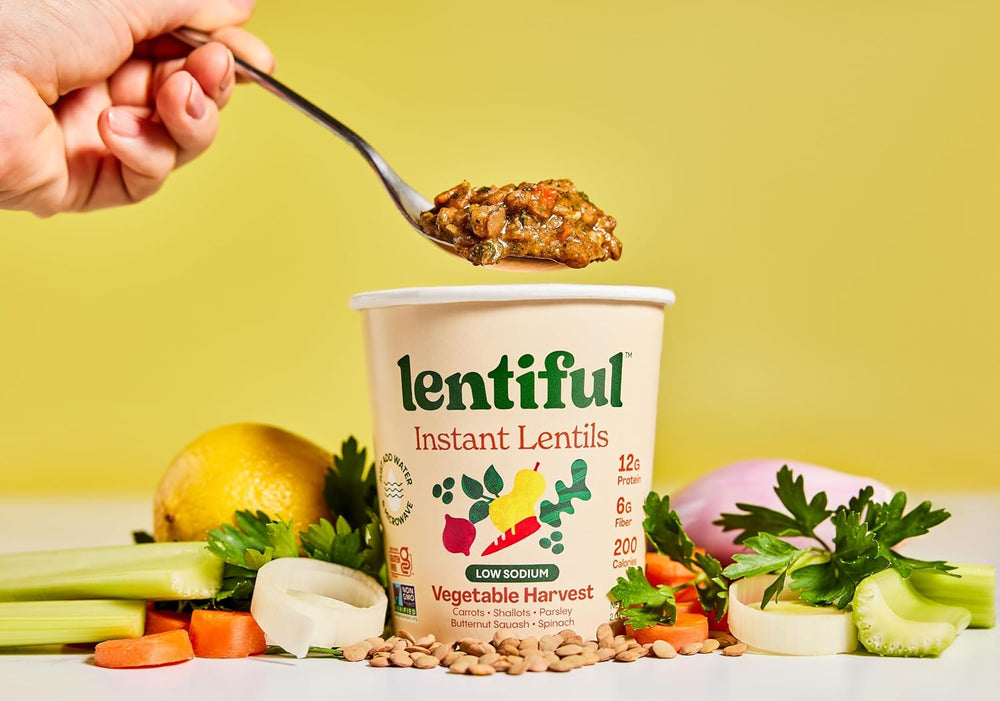 Lentiful Low Sodium Vegetable Harvest Instant Lentil Cups, 8 Pack