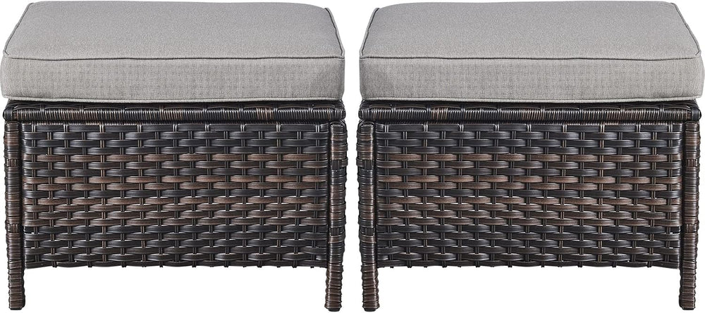 Belord Outdoor Furniture Ottoman Set of 2 Patio Seating Footstool All-Weather...