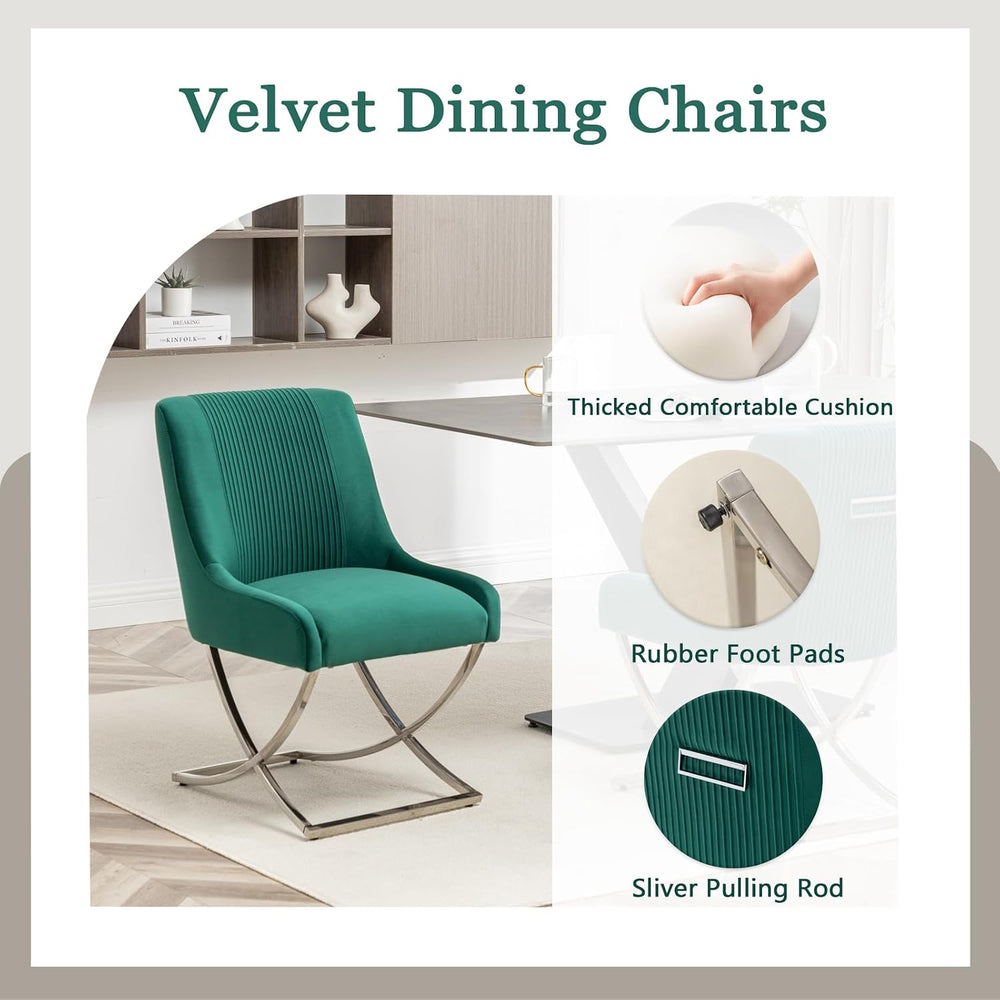 Kitchen Dining Chairs Set of 4,Accent Modern Upholstered Velevt,Contemporary ...