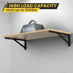 Wall Mounted Folding Workbench, 47.2 x 22.8-inch Heavy Duty Foldable Work Table, Large Surface, Collapsible Desk for Workshop, Garage, Office, Home, Holds Up to 550 lb