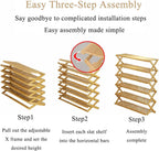 9-Tier Pre-Assembled Bamboo Storage Shelf — Foldable Bamboo Corner Shoe Rack | Space-Saving, Narrow Shoe Rack (No Assembly Required) — Ideal for Entryways, Closets, and Dorm Rooms (Brown, 9-Tier)