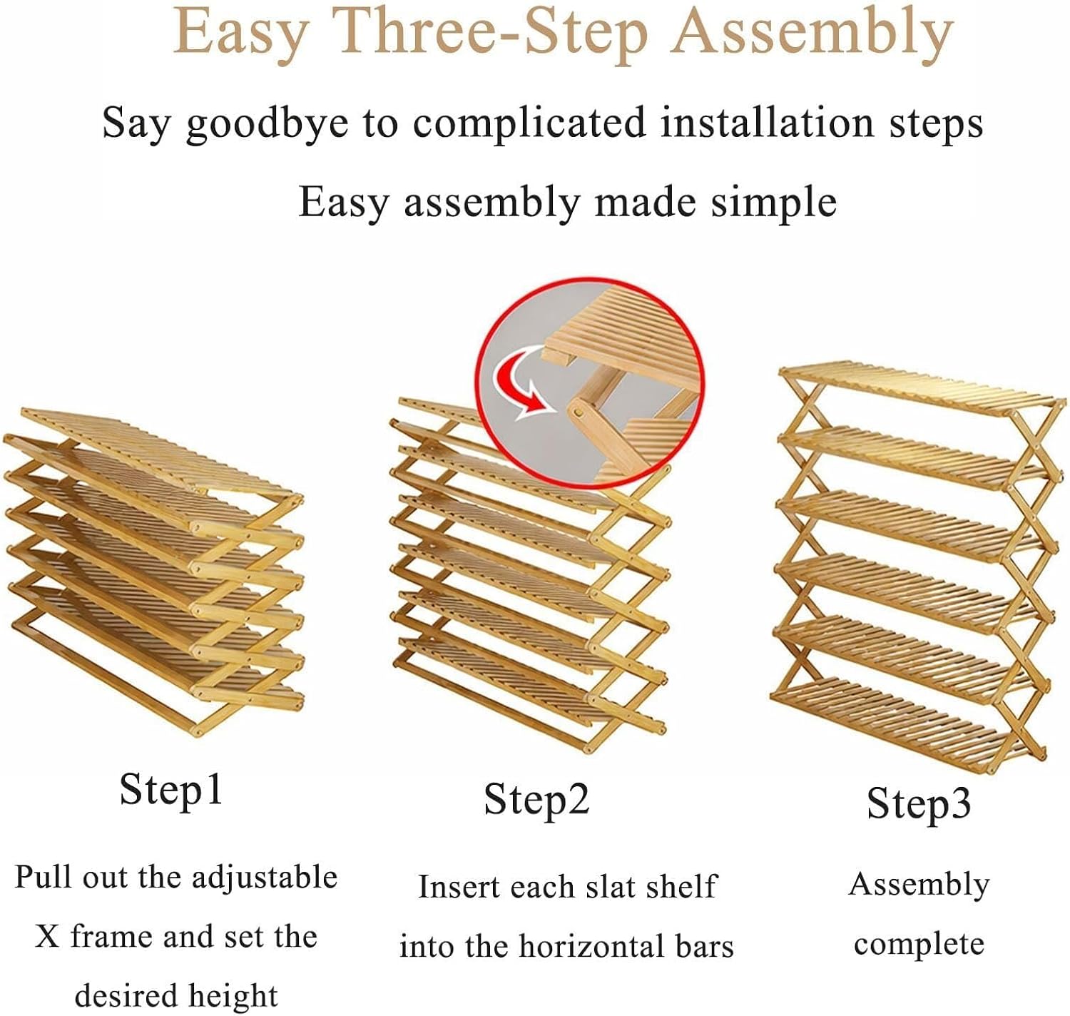 9-Tier Pre-Assembled Bamboo Storage Shelf — Foldable Bamboo Corner Shoe Rack | Space-Saving, Narrow Shoe Rack (No Assembly Required) — Ideal for Entryways, Closets, and Dorm Rooms (Brown, 9-Tier)