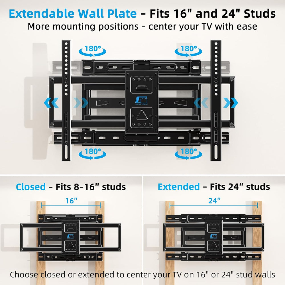 HOME VISION Full Motion Articulating TV Wall Mount for 37-90 Inch TVs up to 1...