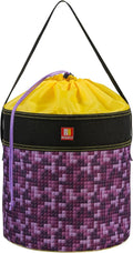 Toy Storage Organizer Basket Bag with Drawstring for Buliding Bricks, Blockets,Puzzles,Playroom Cinch Bucket Carrying Bag with Handle (Purple)