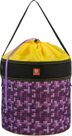 Toy Storage Organizer Basket Bag with Drawstring for Buliding Bricks, Blockets,Puzzles,Playroom Cinch Bucket Carrying Bag with Handle (Purple)