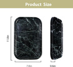 Natural Green Marble Tray 11.8"x7.8"x0.6" | Bathroom Vanity Organizer & Kitchen Countertop Decor | Waterproof Stone Tray for Jewelry, Perfume, Cosmetics Storage (Dark Green)