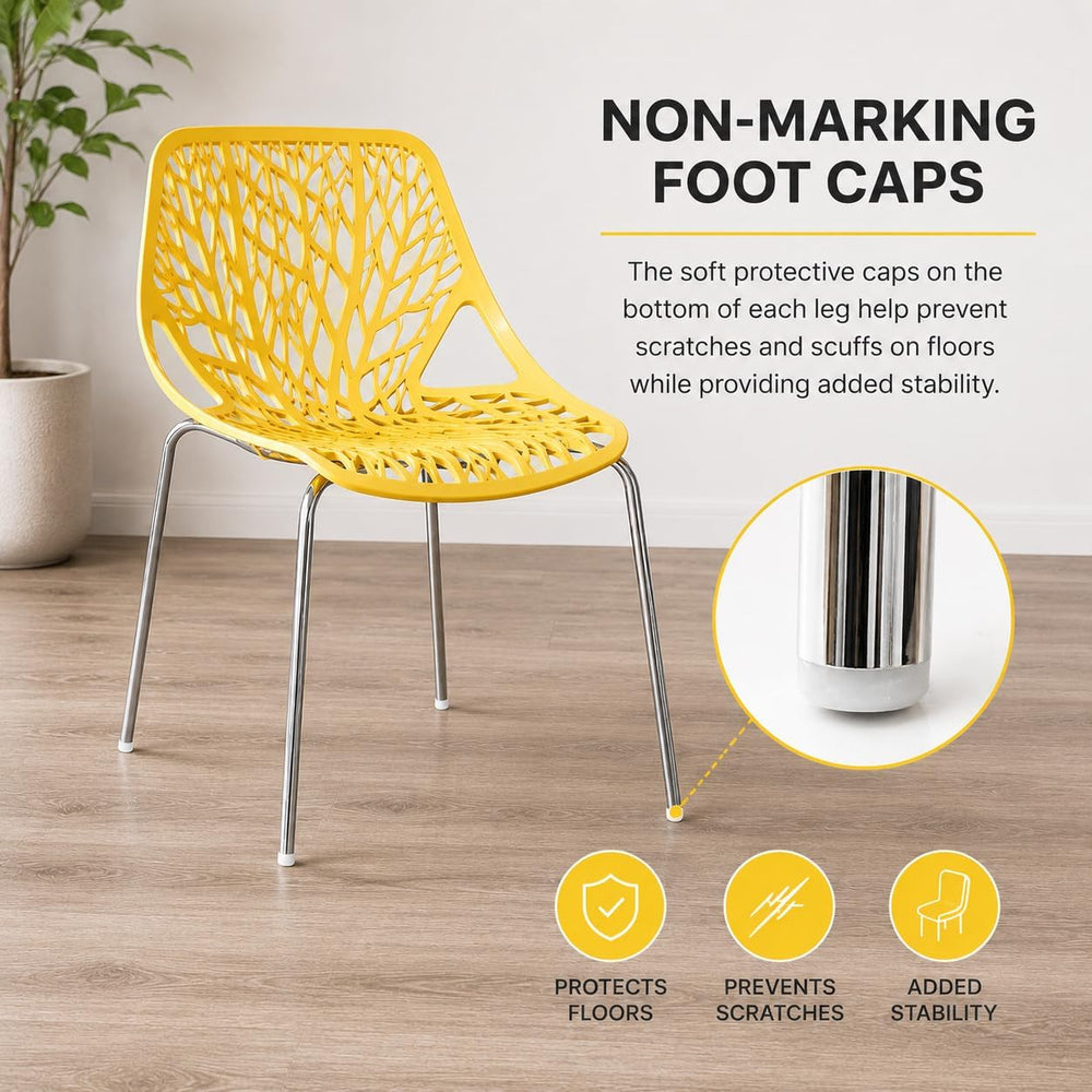 Modern Yellow Dining Chair, Birch Style Chairs for Dining Room, Hotels, Resta...