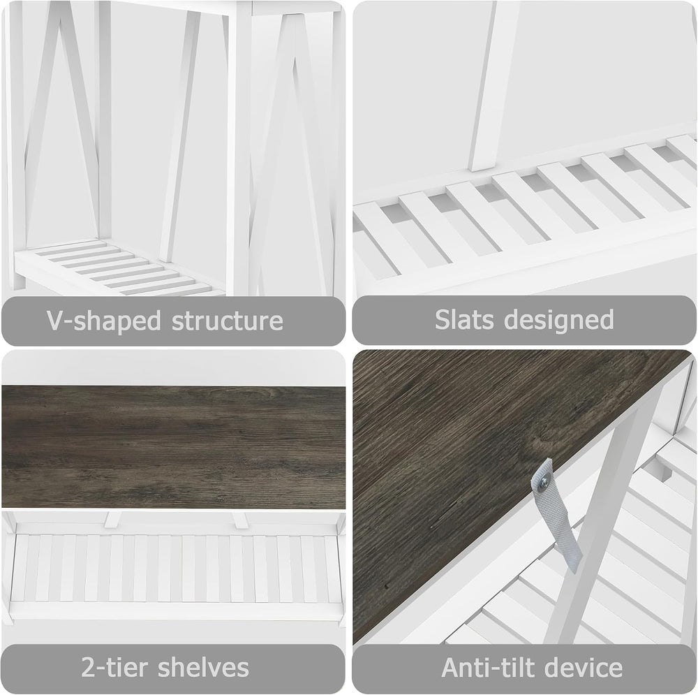 Entryway Table, 39" Farmhouse Console Table with Shelf Narrow Foyer Tabl...