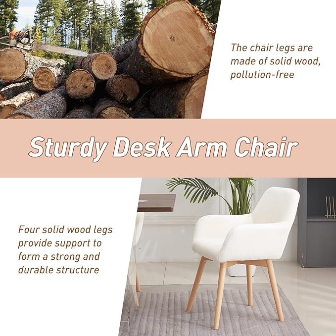 Desk Chair No Wheels Vanity Chair Makeup Chair Comfy Accent Chair for Living ...