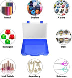 ALCYON 1600+ Baseball Card Storage Box, Sports Cards Holder Organizer Hard Plastic Display Case Compatible with Baseball/Football/for MTG/for PM for Collector (blue)