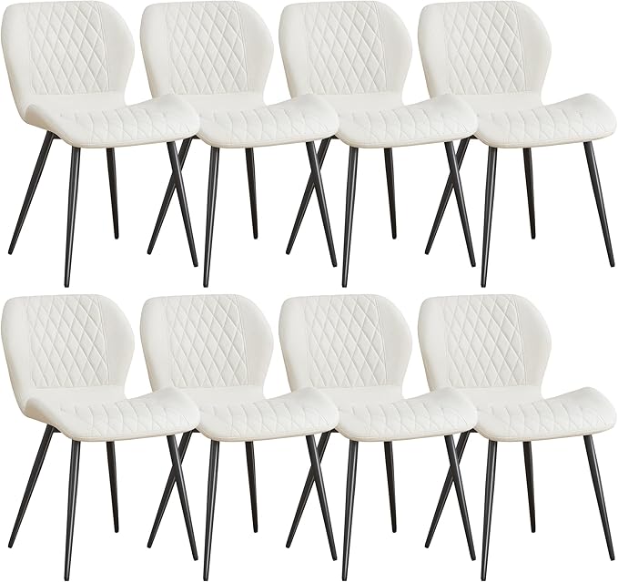 Dining Chairs Set of 8, Comfy Modern Dining Chairs with Thick Cushions, Uphol...